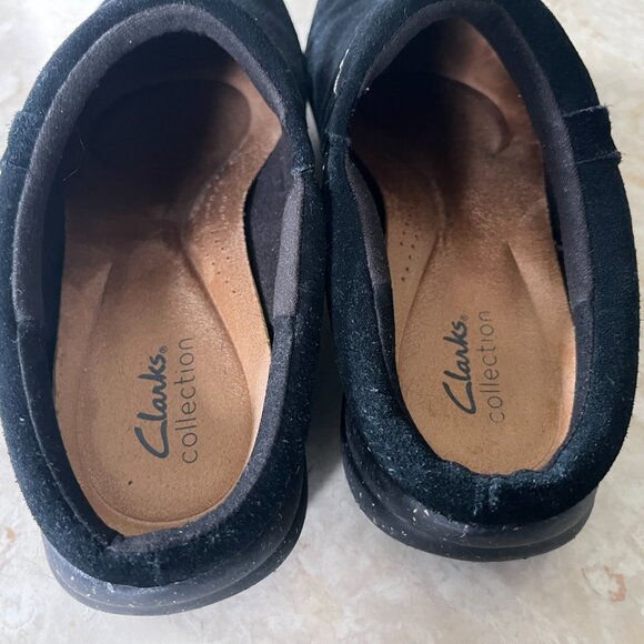 Clarks Collection Sz 10 Roseville Echo Black Suede Clog - Picture 4 of 11